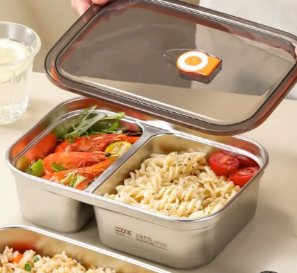 不鏽鋼可微波飯盒 - 1.5L雙格版 (換領日期:11月16日 至 30日)